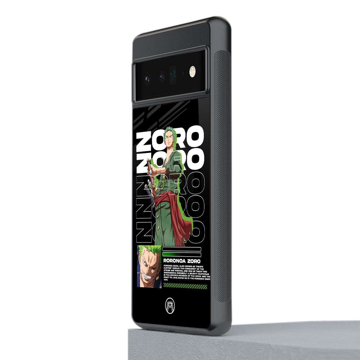 roronoa zoro back phone cover | glass case for google pixel 6 pro