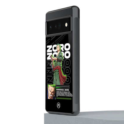 roronoa zoro back phone cover | glass case for google pixel 6 pro