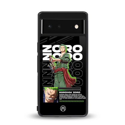 roronoa zoro back phone cover | glass case for google pixel 6
