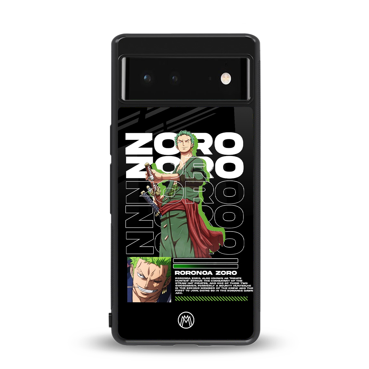 roronoa zoro back phone cover | glass case for Google Pixel 6A