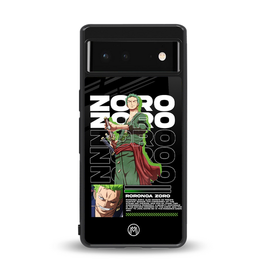 roronoa zoro back phone cover | glass case for Google Pixel 6A
