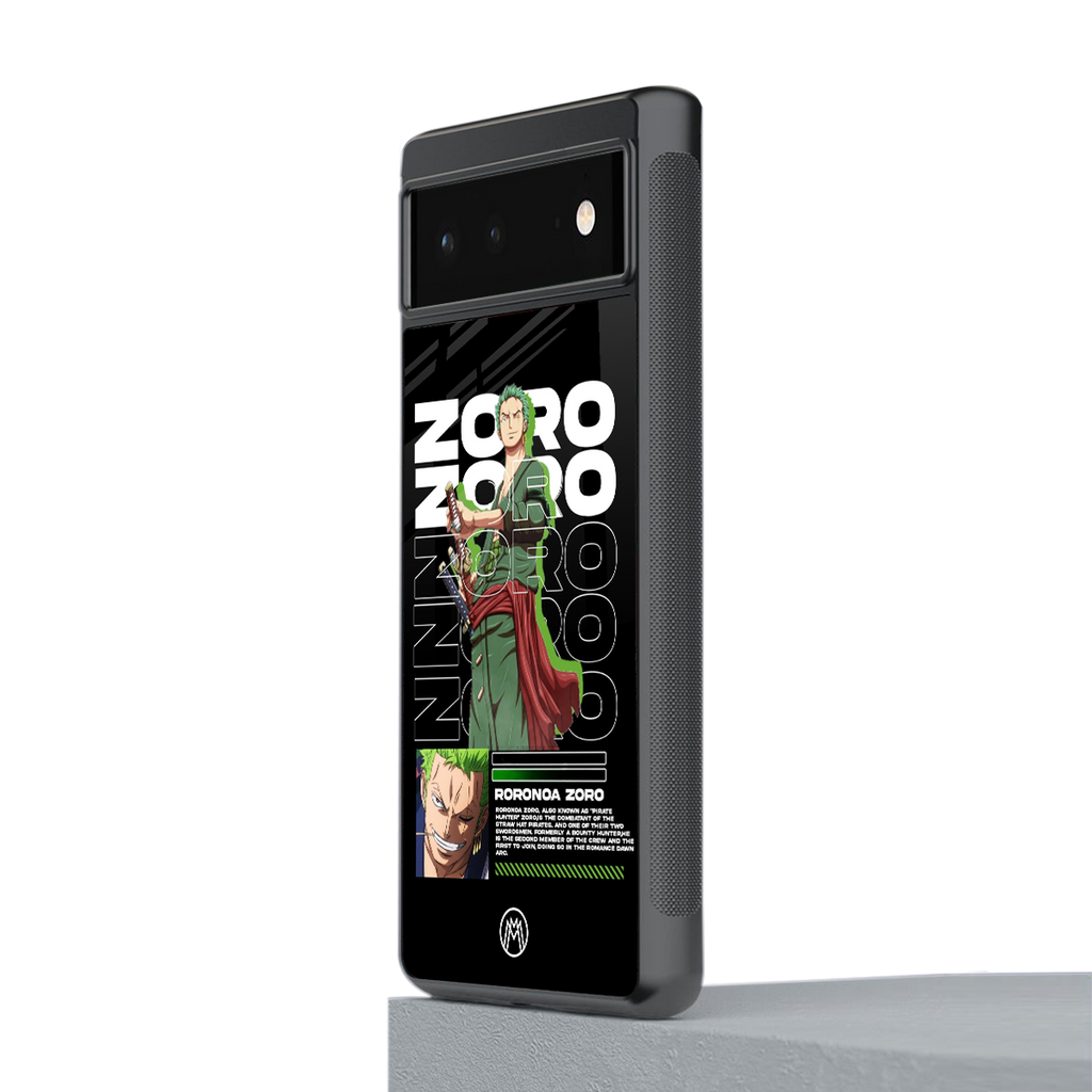 roronoa zoro back phone cover | glass case for google pixel 6
