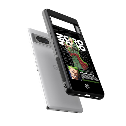 roronoa zoro back phone cover | glass case for google pixel 7 pro