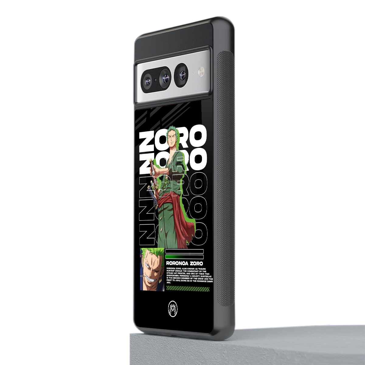 roronoa zoro back phone cover | glass case for google pixel 7 pro