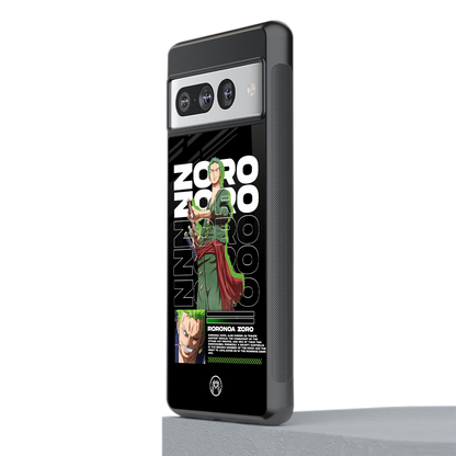roronoa zoro back phone cover | glass case for google pixel 7 pro