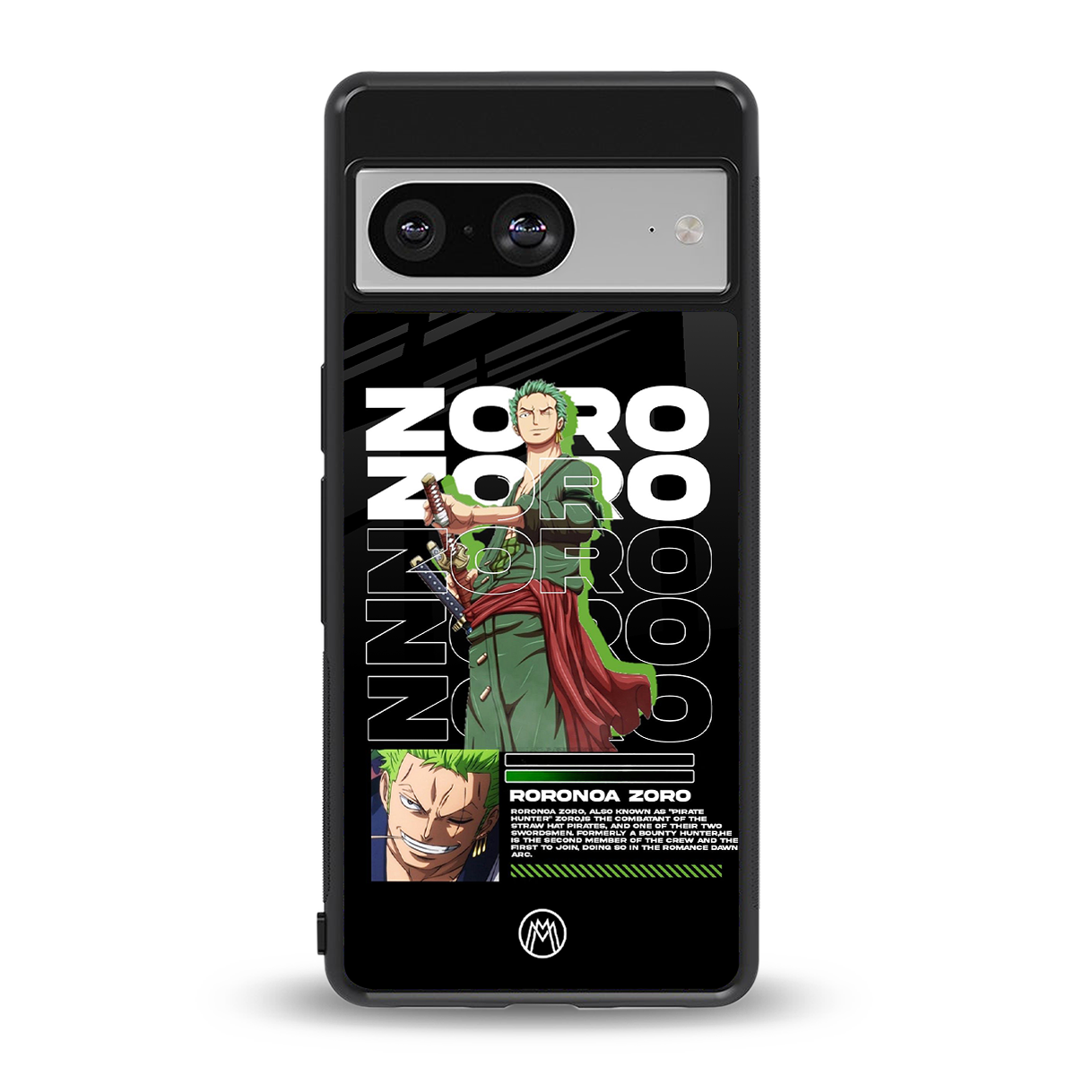 roronoa zoro back phone cover | glass case for Google Pixel 8