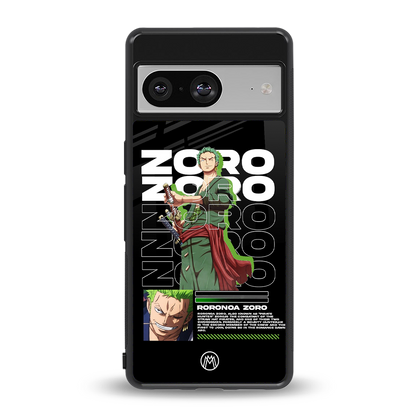 roronoa zoro back phone cover | glass case for Google Pixel 8