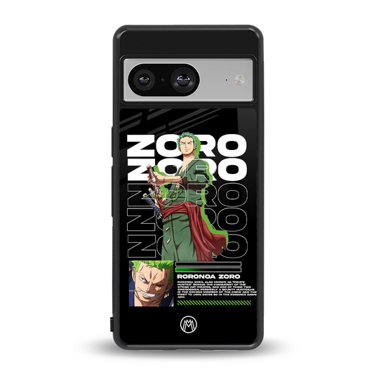 roronoa zoro back phone cover | glass case for Google Pixel 8