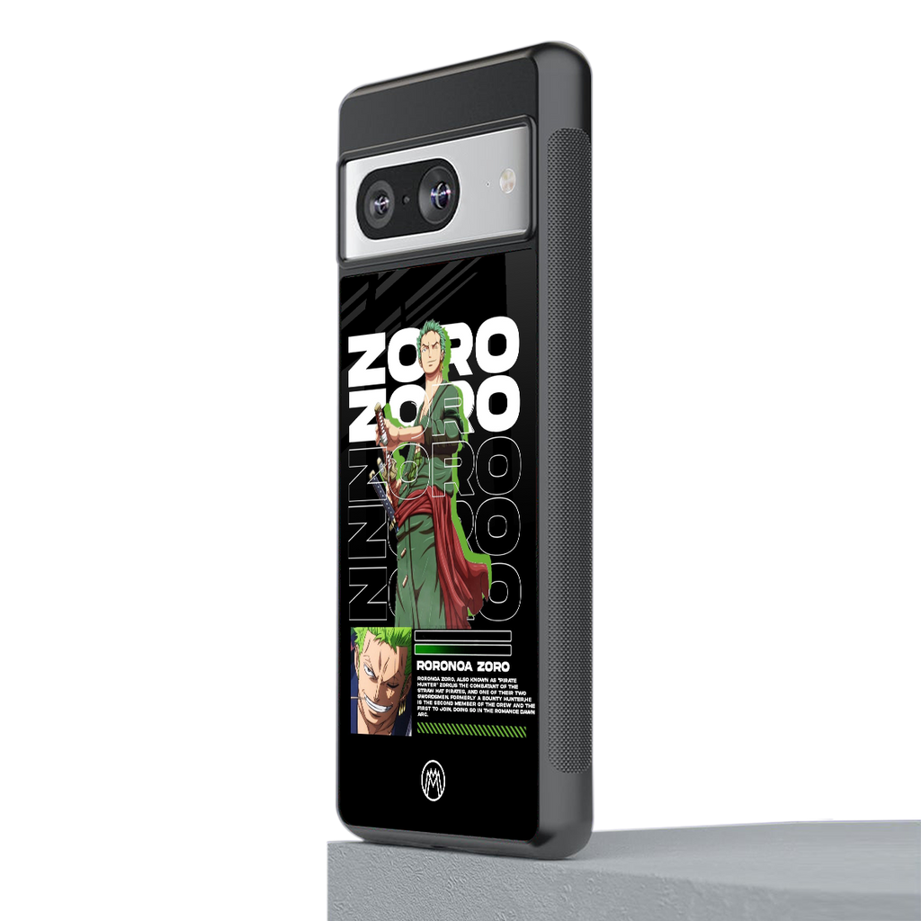 roronoa zoro back phone cover | glass case for Google Pixel 8