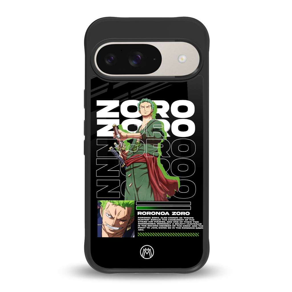 roronoa zoro back phone cover | glass case for google pixel 9