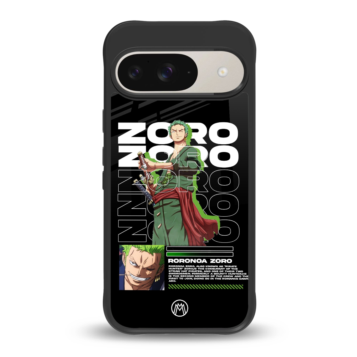 roronoa zoro back phone cover | glass case for google pixel 9