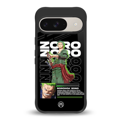 roronoa zoro back phone cover | glass case for google pixel 9