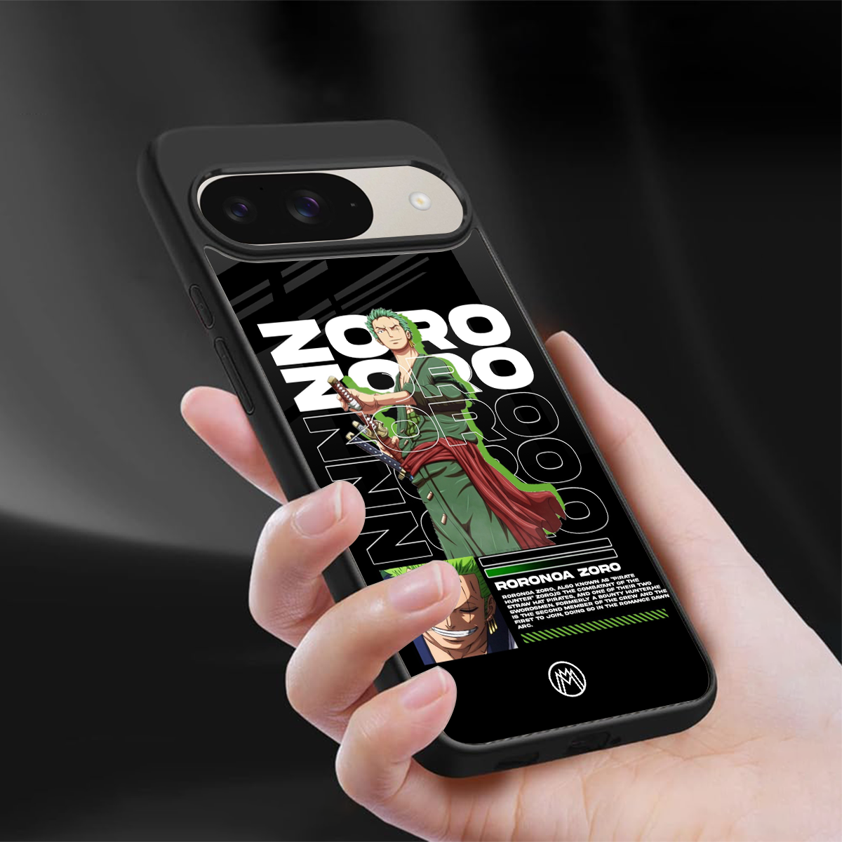 roronoa zoro back phone cover | glass case for google pixel 9