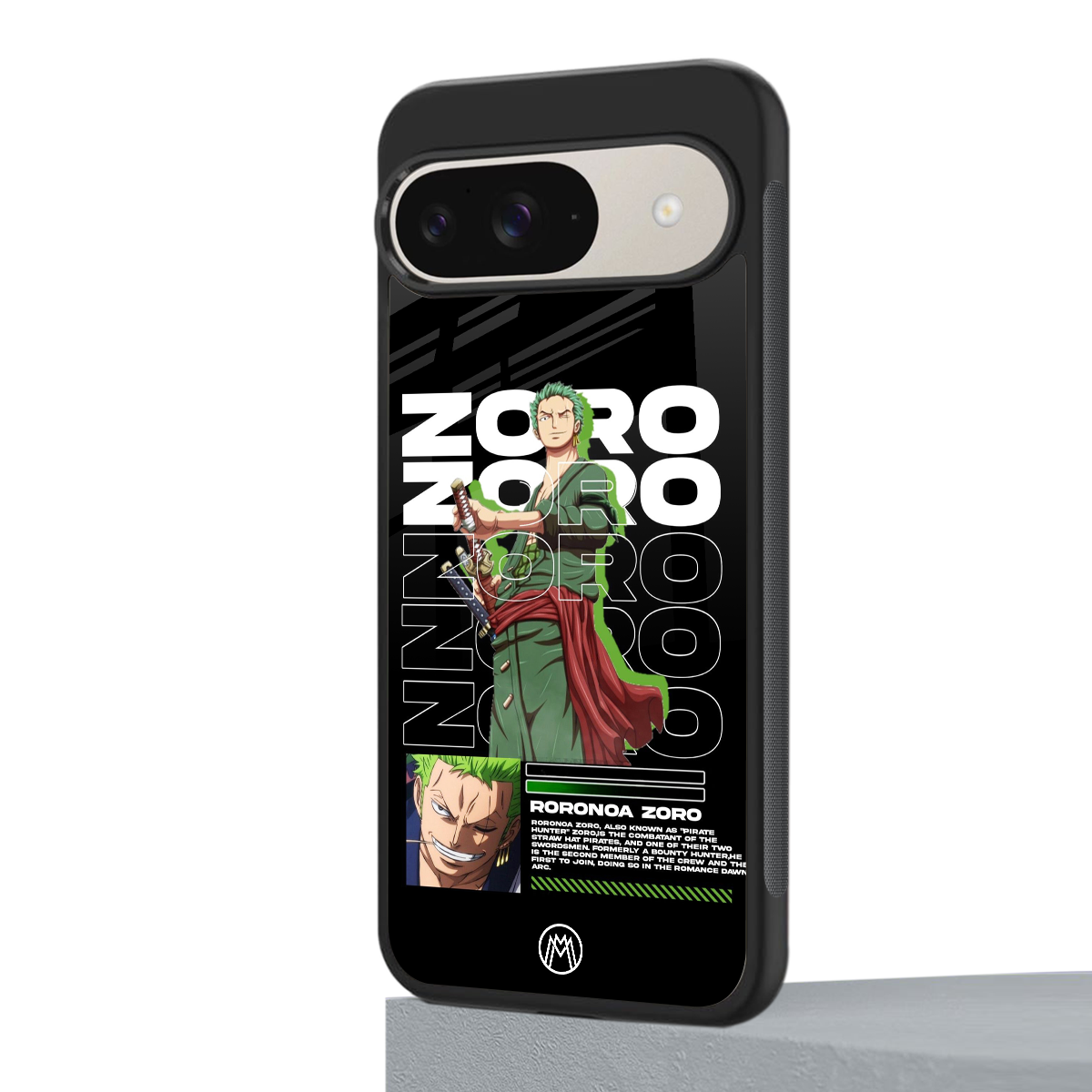 roronoa zoro back phone cover | glass case for google pixel 9