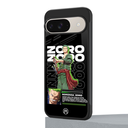 roronoa zoro back phone cover | glass case for google pixel 9
