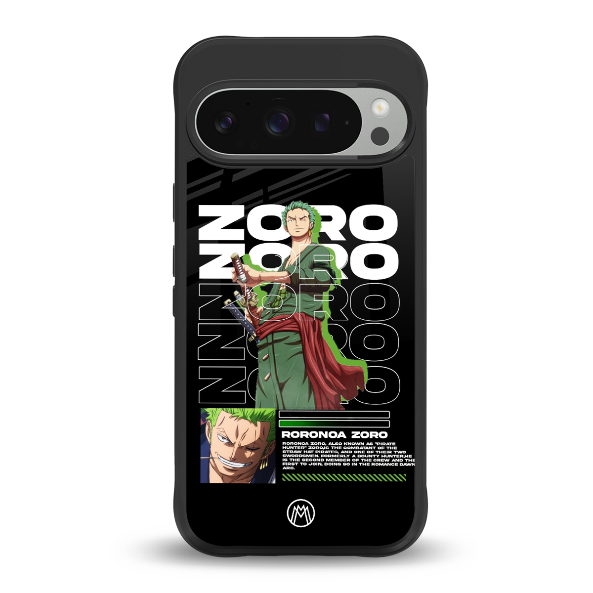 roronoa zoro back phone cover | glass case for google pixel 9 pro xl