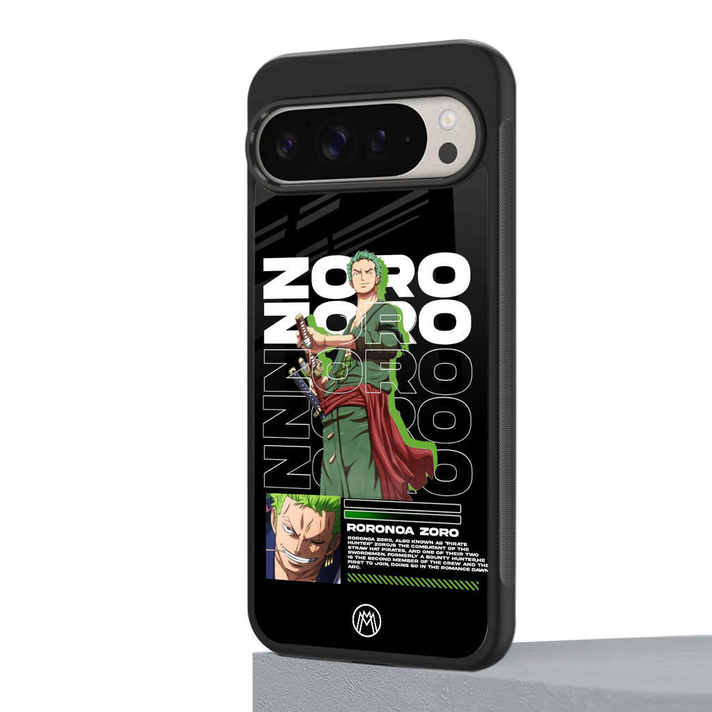 roronoa zoro back phone cover | glass case for google pixel 9 pro xl