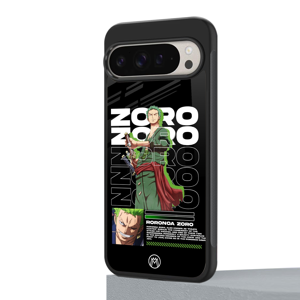roronoa zoro back phone cover | glass case for google pixel 9 pro xl
