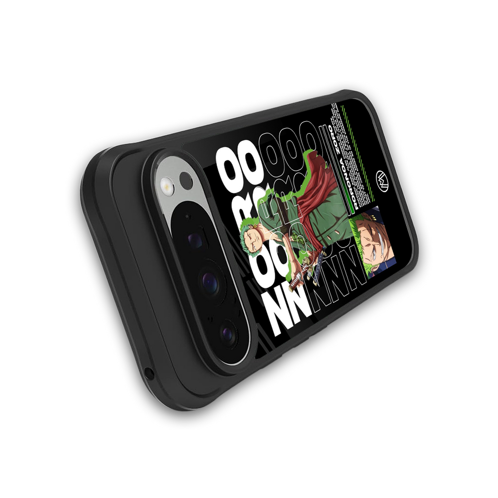 roronoa zoro back phone cover | glass case for google pixel 9 pro