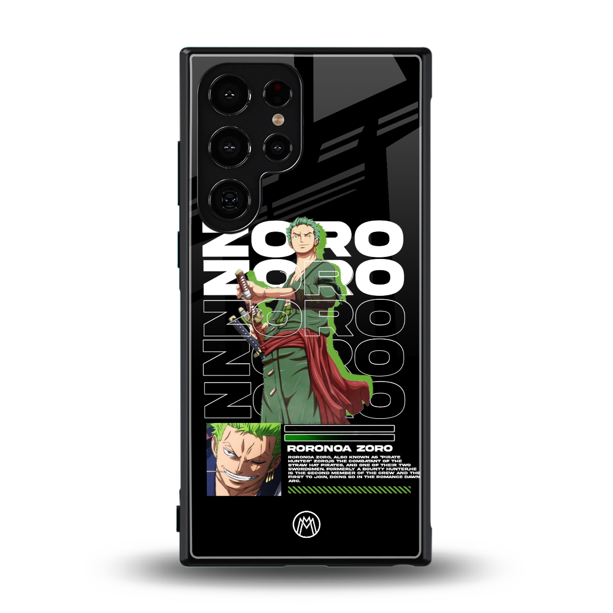 roronoa zoro back phone cover | glass case for samsung galaxy s24 ultra