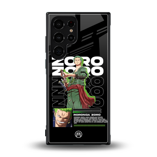roronoa zoro back phone cover | glass case for samsung galaxy s23 ultra