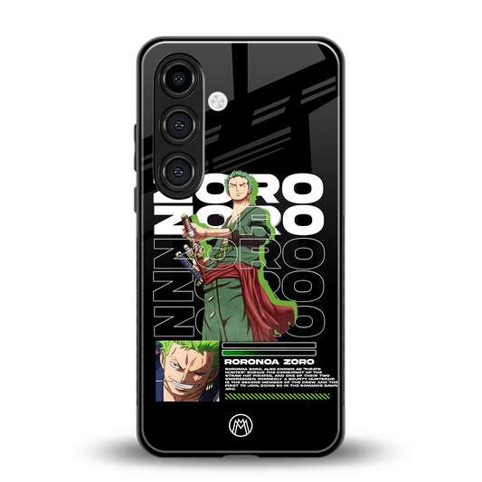 roronoa zoro back phone cover | glass case for samsung galaxy s23 plus
