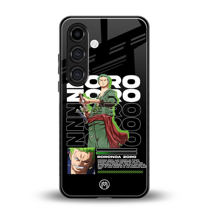 roronoa zoro back phone cover | glass case for samsung galaxy s24 fe