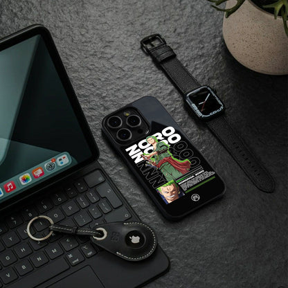 roronoa zoro back phone cover | glass case for iphone 16 pro