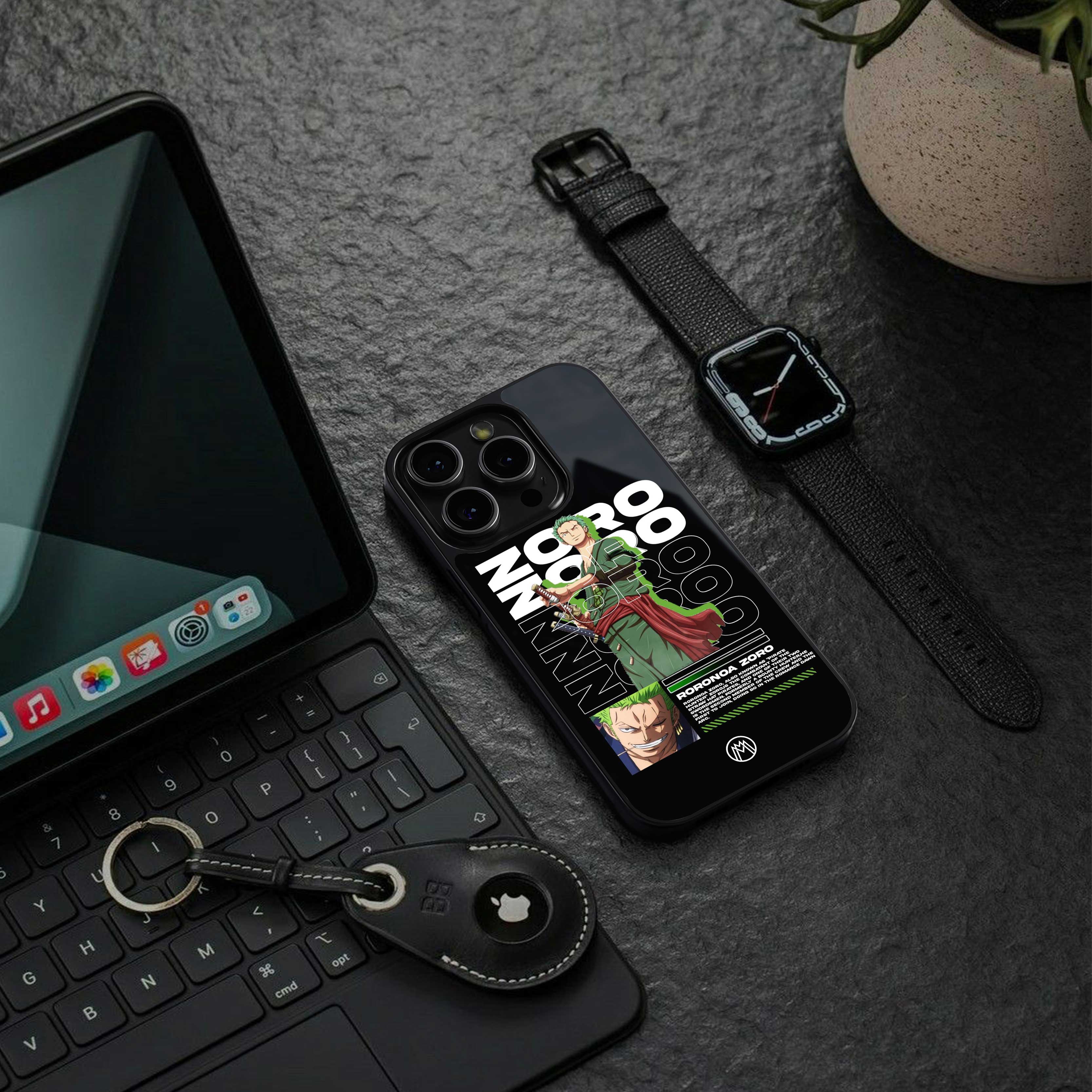 roronoa zoro back phone cover | glass case for iphone 14