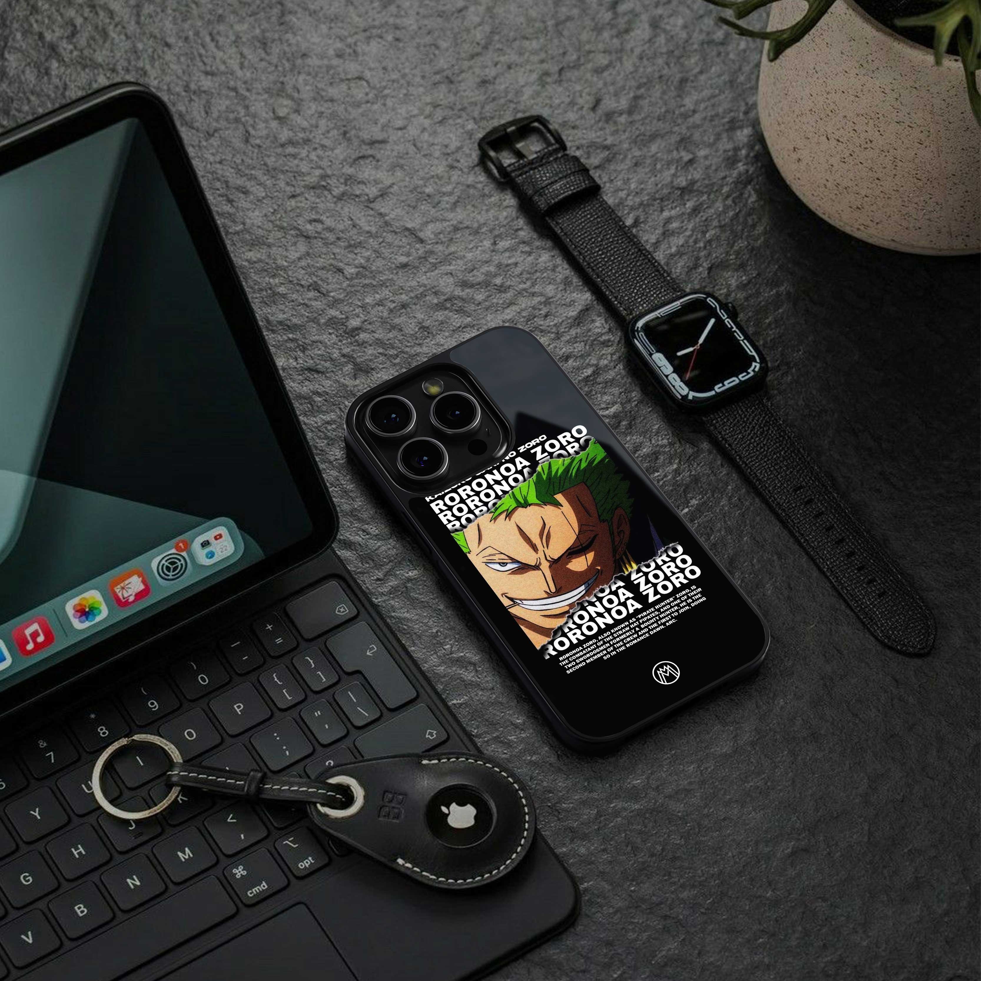 roronoa zoro anime back phone cover | glass case for samsung galaxy s24