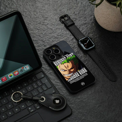 roronoa zoro anime back phone cover | glass case for iphone 16 pro max