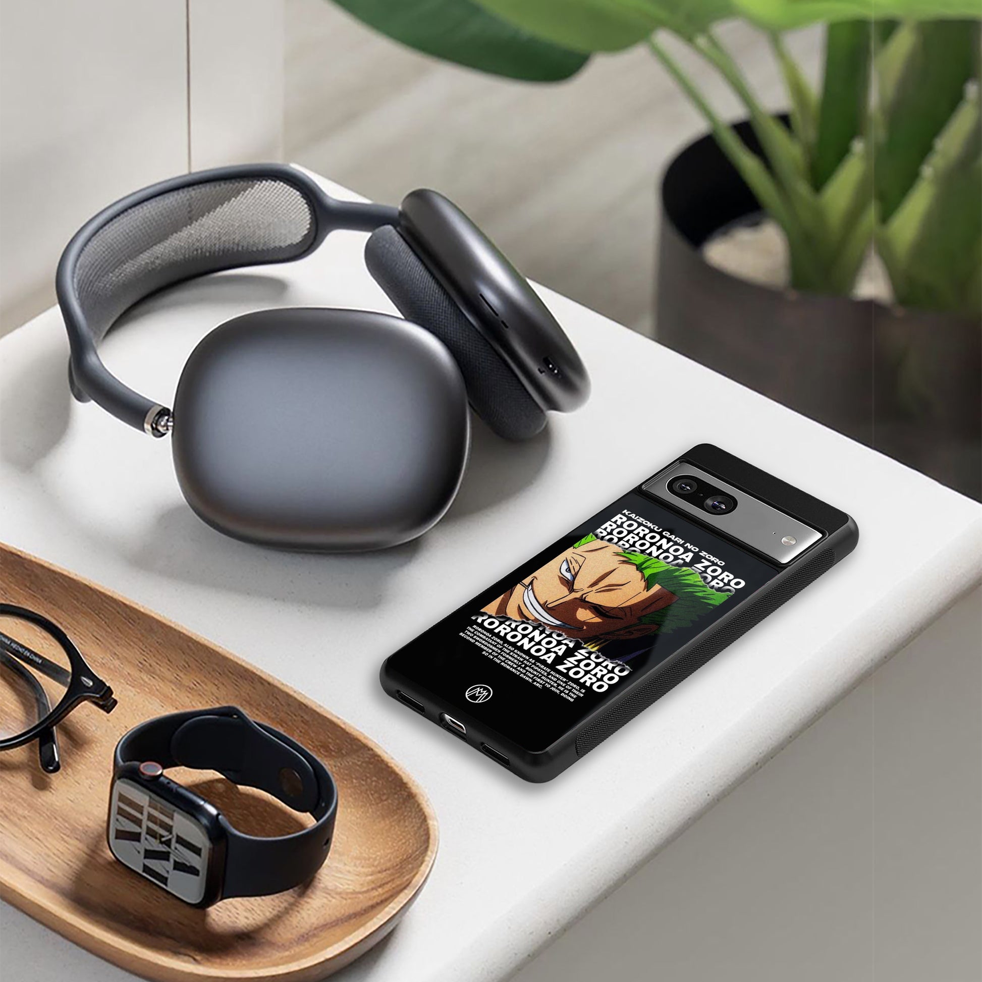 roronoa zoro anime back phone cover | glass case for google pixel 9 pro xl