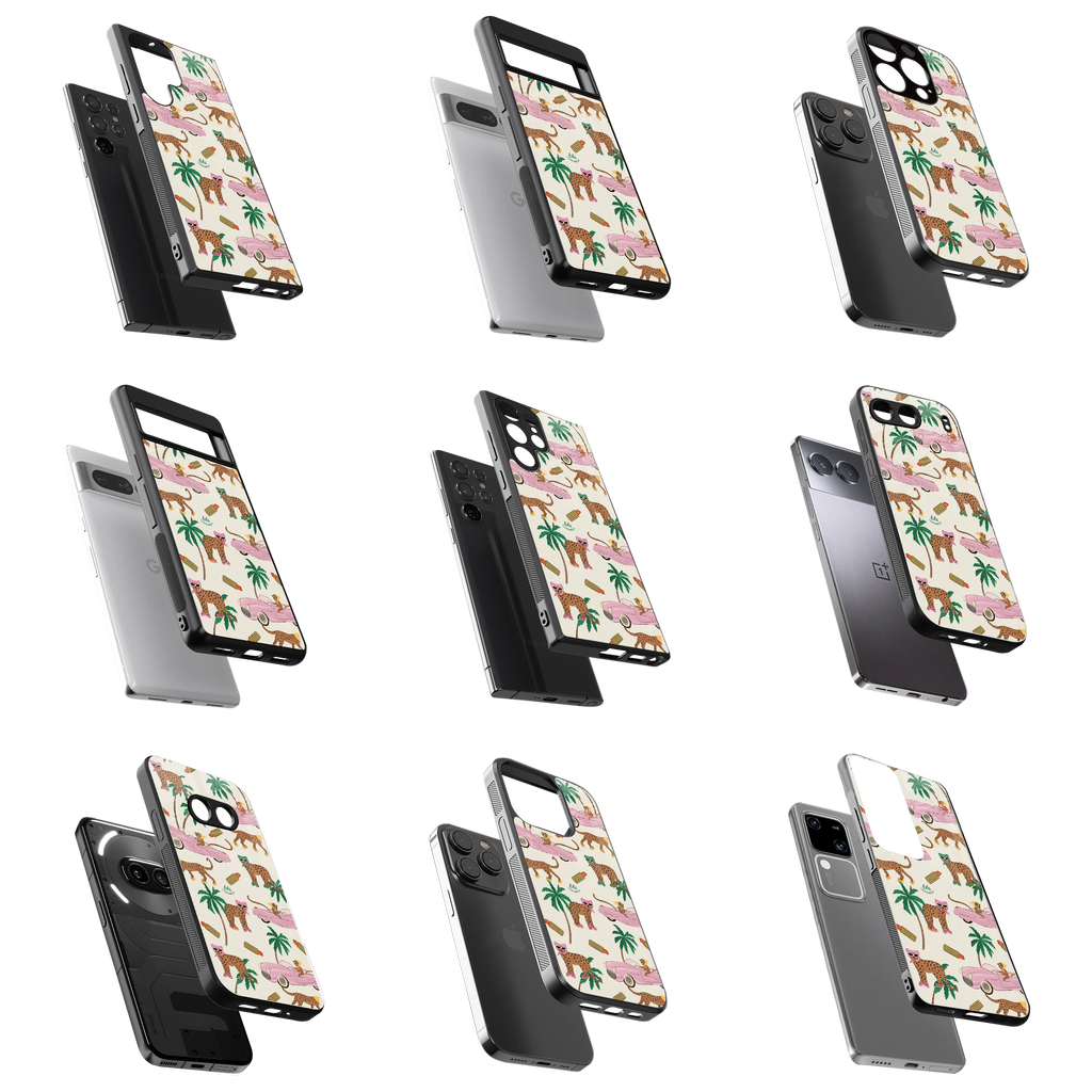 Durable Glass Back Mobile Case for iPhone, Samsung, OnePlus, Google Pixel, Redmi, Vivo, Oppo