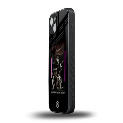 rosary icon back phone cover | glass case for iphone 15 plus