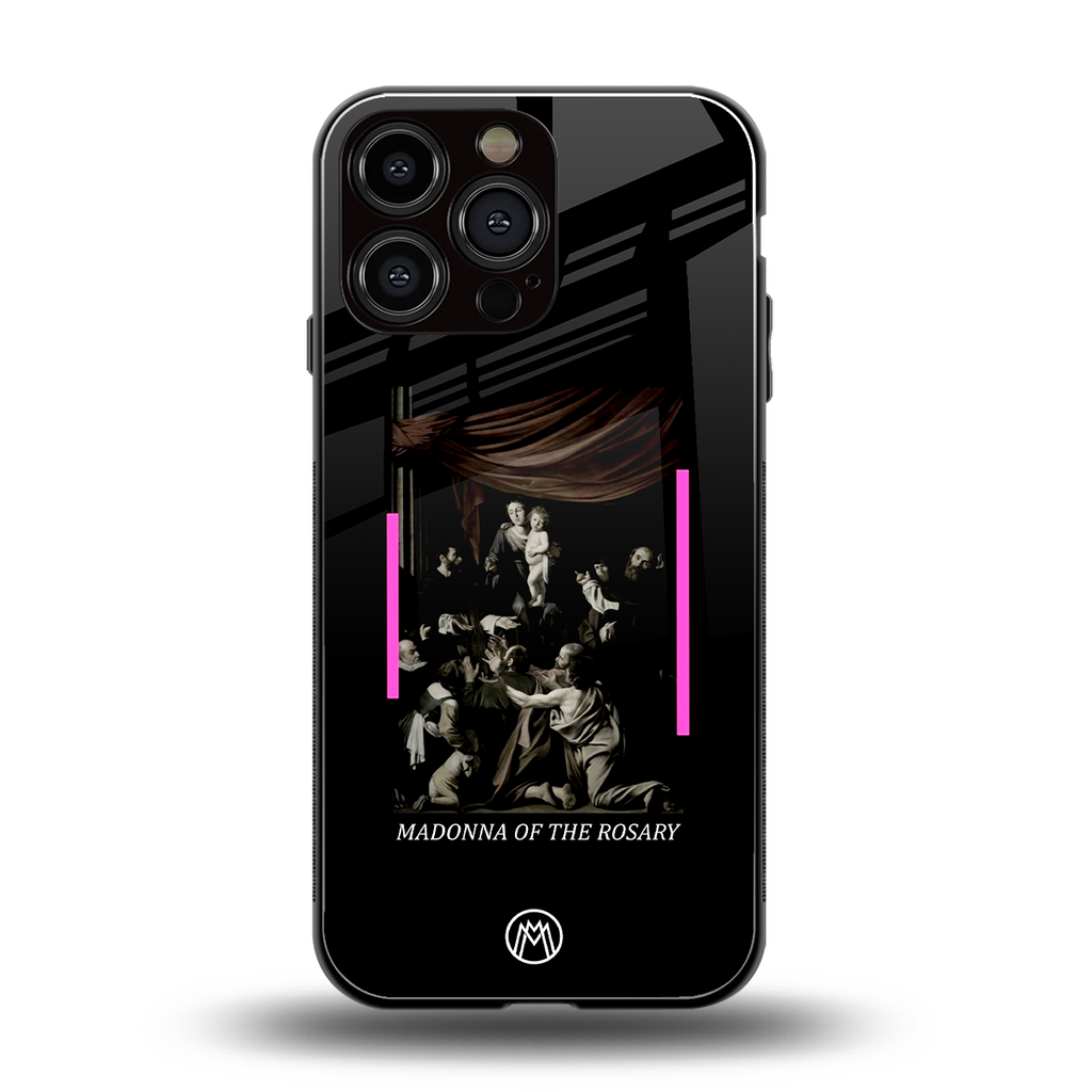 rosary icon back phone cover | glass case for iphone 15 pro max