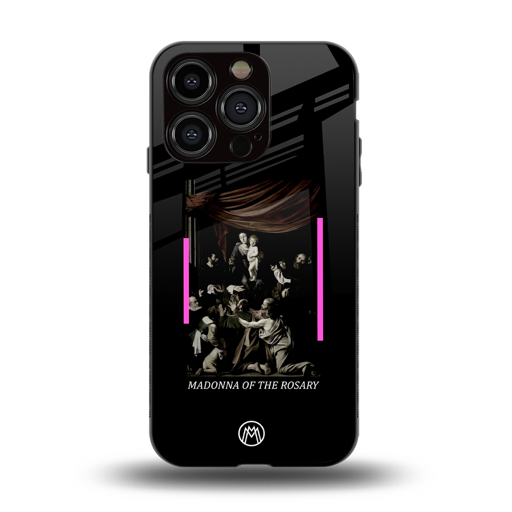 rosary icon back phone cover | glass case for iphone 14 pro