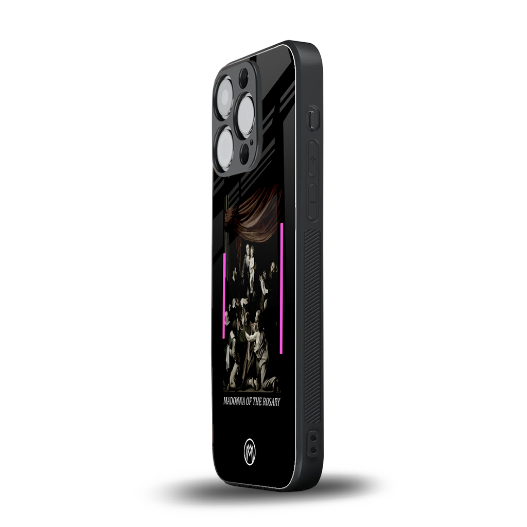 rosary icon back phone cover | glass case for iphone 15 pro