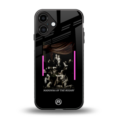 rosary icon back phone cover | glass case for iphone 16 plus