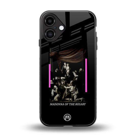 rosary icon back phone cover | glass case for iphone 16 plus