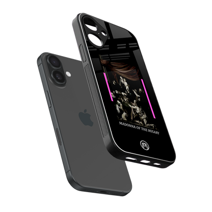rosary icon back phone cover | glass case for iphone 16 plus