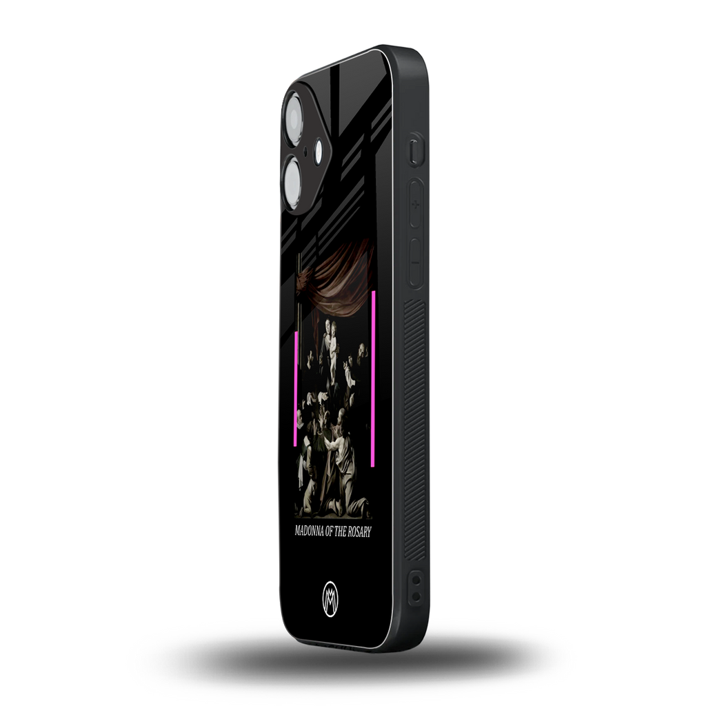 rosary icon back phone cover | glass case for iphone 16 plus