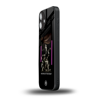 rosary icon back phone cover | glass case for iphone 16 plus