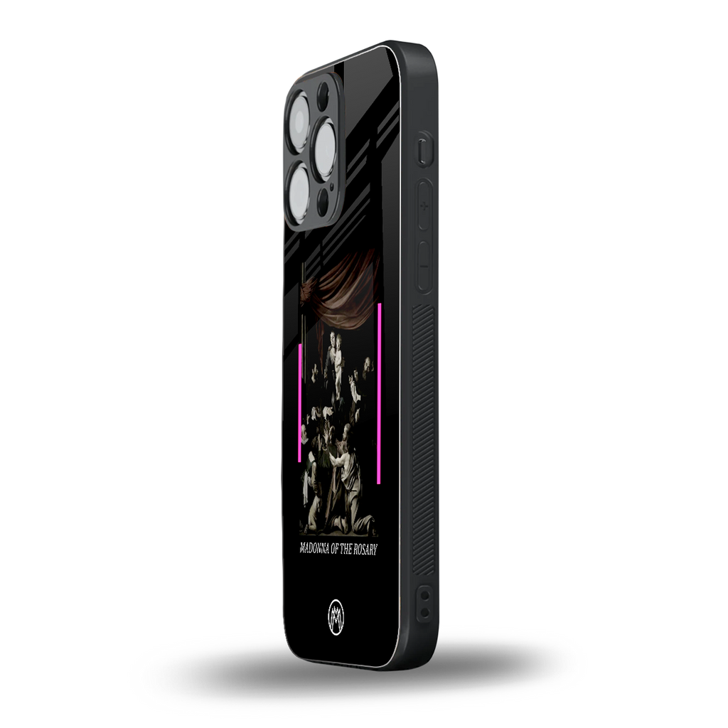 rosary icon back phone cover | glass case for iphone 16 pro max