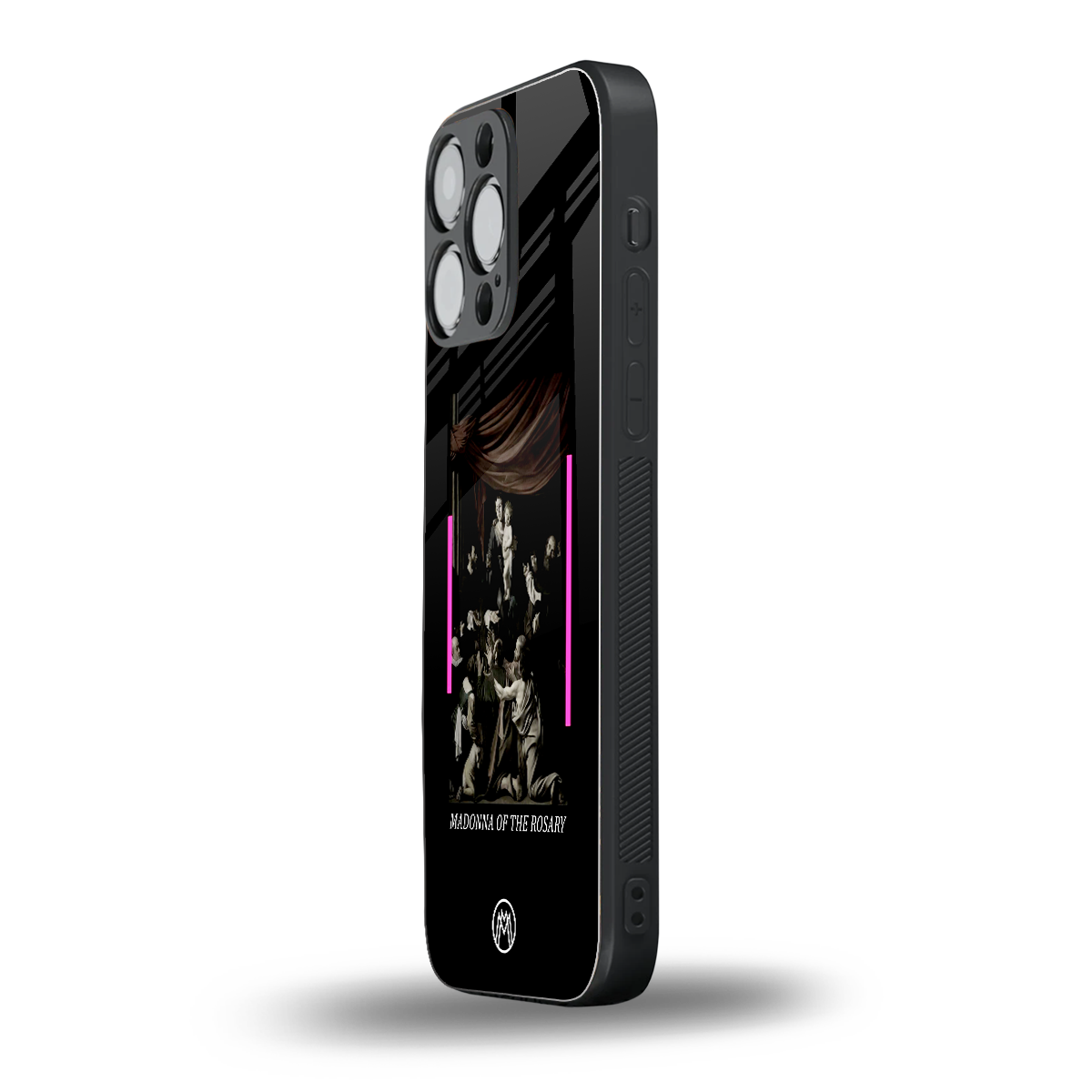 rosary icon back phone cover | glass case for iphone 16 pro max