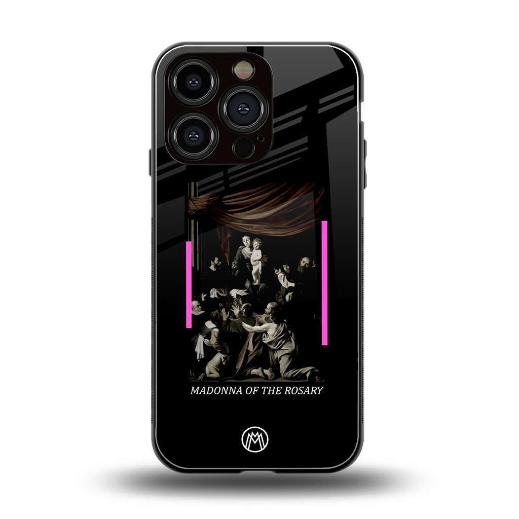 rosary icon back phone cover | glass case for iphone 16 pro