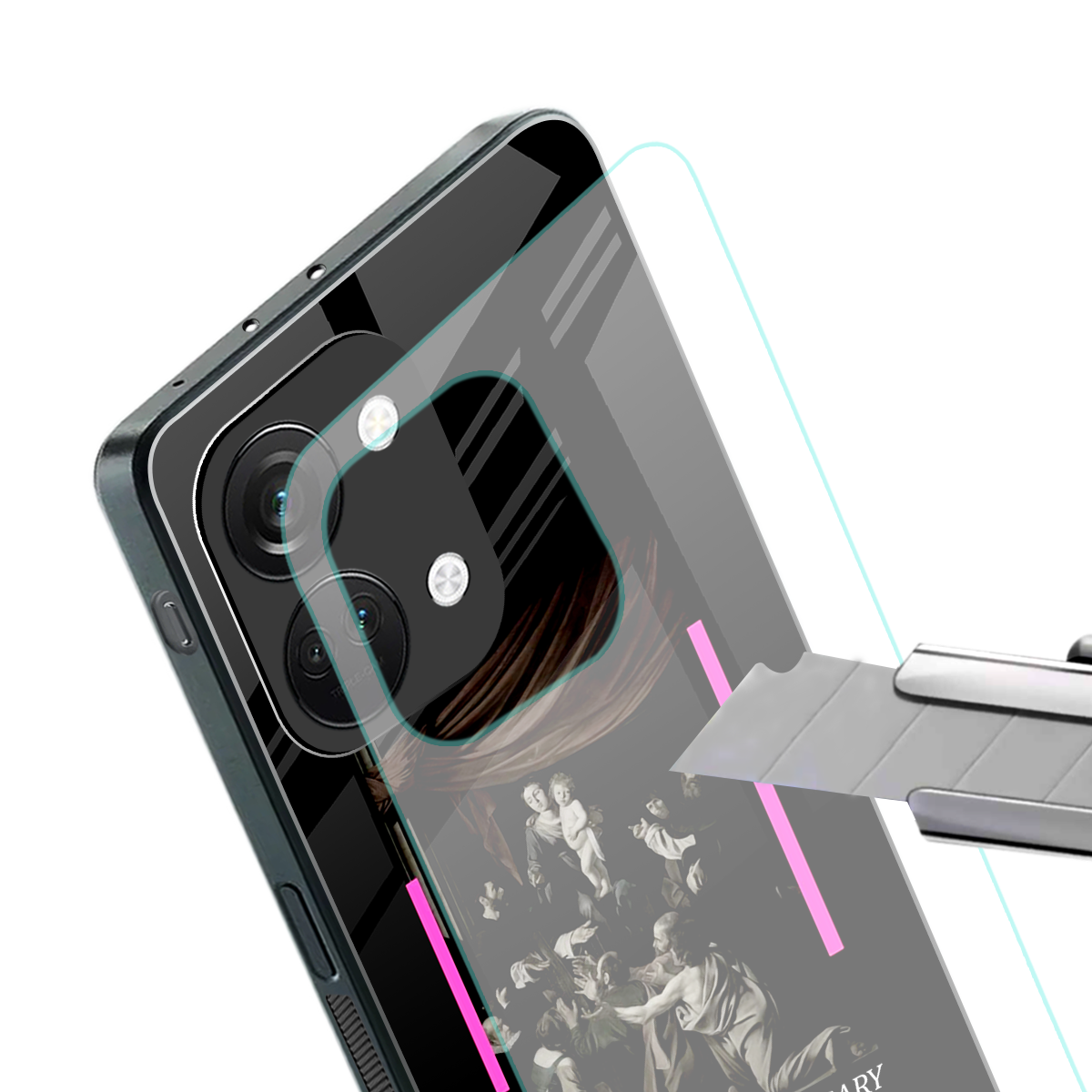 rosary icon back phone cover | glass case for oneplus nord 3