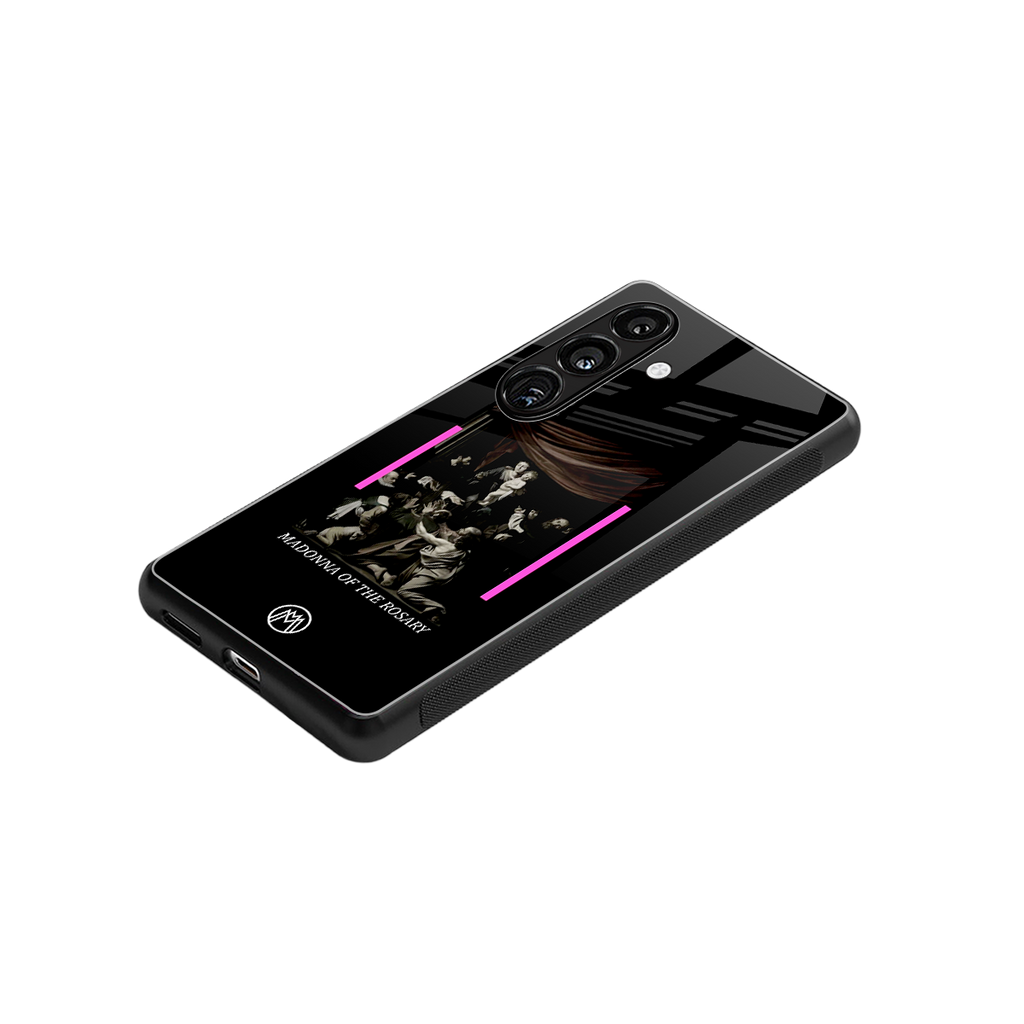 rosary icon back phone cover | glass case for samsung galaxy s24 fe
