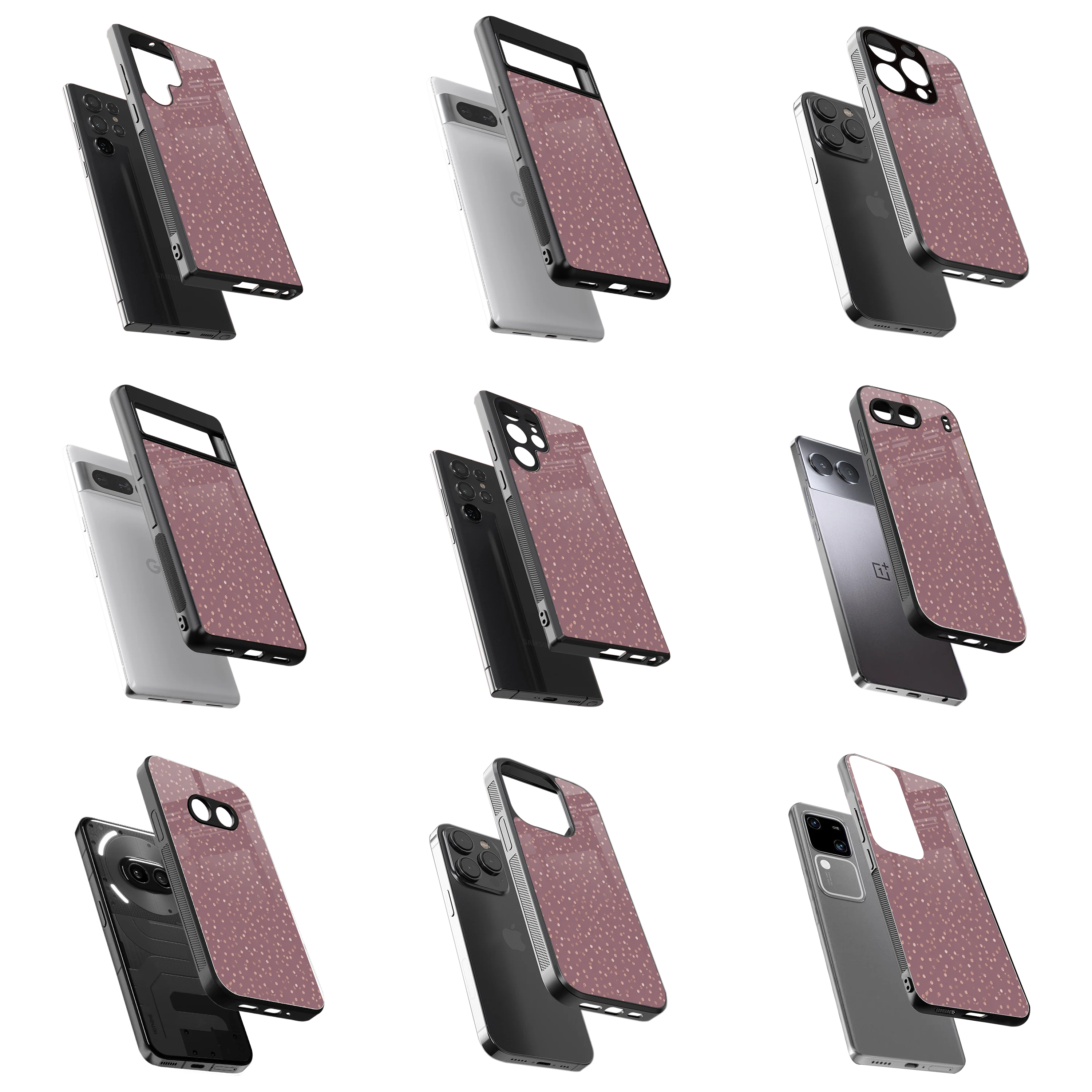 Durable Glass Back Mobile Case for iPhone, Samsung, OnePlus, Google Pixel, Redmi, Vivo, Oppo
