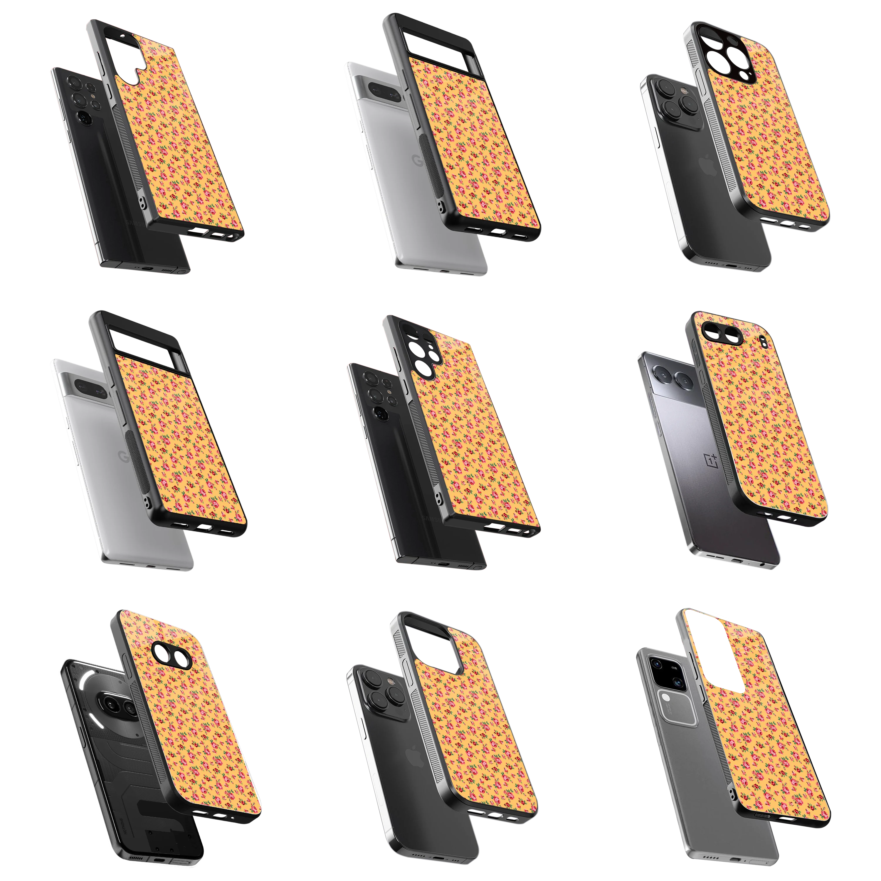 Durable Glass Back Mobile Case for iPhone, Samsung, OnePlus, Google Pixel, Redmi, Vivo, Oppo