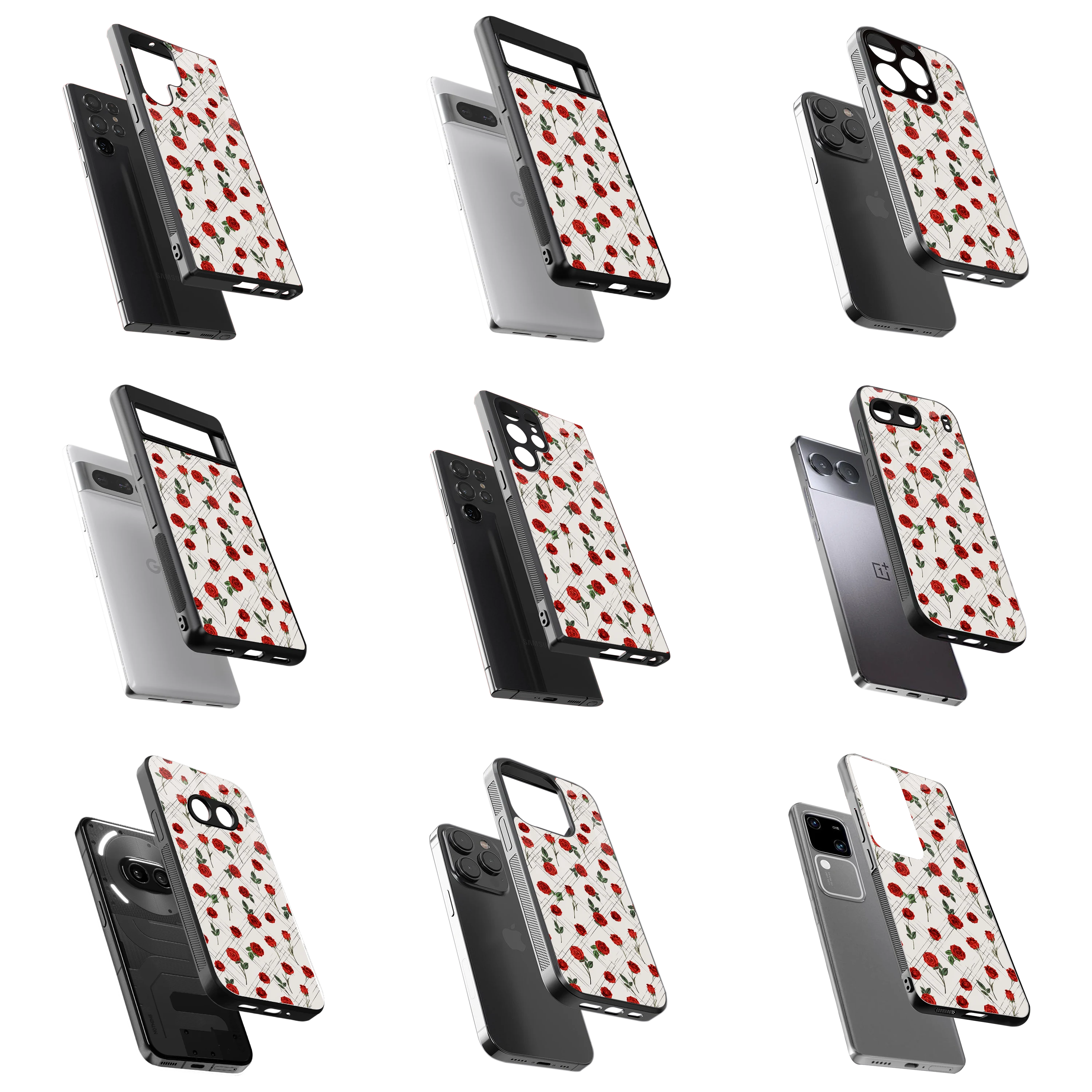 Durable Glass Back Mobile Case for iPhone, Samsung, OnePlus, Google Pixel, Redmi, Vivo, Oppo